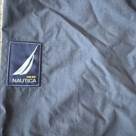 Nautica Men's Windbreaker in Black with Yellow Accents - Picture 11 of 12